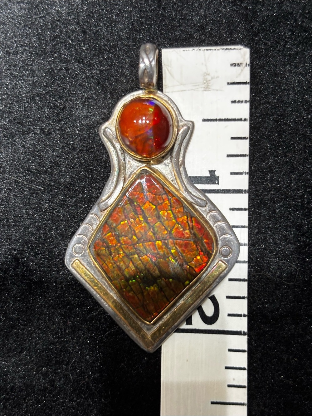 Pendant Ammolite and Silver - Picture 3 of 3
